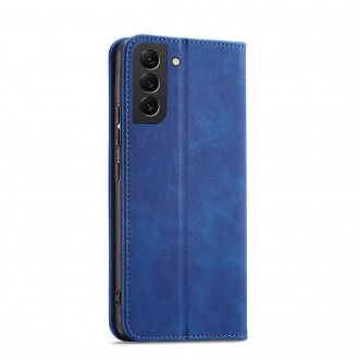 Magnet Fancy Case Case for Samsung Galaxy S22 + (S22 Plus) Pouch Wallet Card Holder Blue