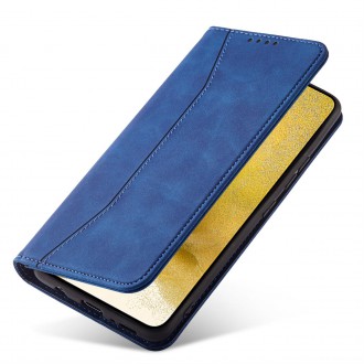 Magnet Fancy Case Case for Samsung Galaxy S22 + (S22 Plus) Pouch Wallet Card Holder Blue