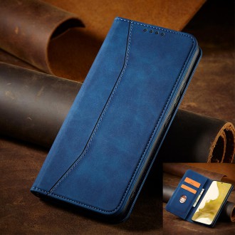 Magnet Fancy Case Case for Samsung Galaxy S22 + (S22 Plus) Pouch Wallet Card Holder Blue