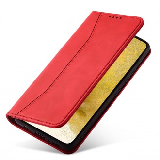 Magnet Fancy Case Case for Samsung Galaxy S22 + (S22 Plus) Pouch Wallet Card Holder Red