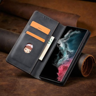 Magnet Fancy Case Case for Samsung Galaxy S22 Ultra Cover Card Wallet Card Stand Black