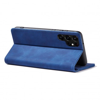 Magnet Fancy Case Case for Samsung Galaxy S22 Ultra Cover Card Wallet Card Stand Blue