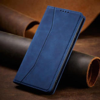 Magnet Fancy Case Case for Samsung Galaxy S22 Ultra Cover Card Wallet Card Stand Blue