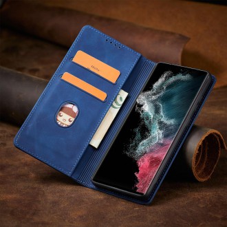 Magnet Fancy Case Case for Samsung Galaxy S22 Ultra Cover Card Wallet Card Stand Blue