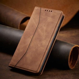 Magnet Fancy Case Case for Samsung Galaxy S22 Ultra Cover Card Wallet Card Stand Brown