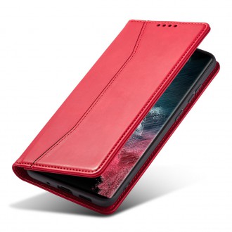 Magnet Fancy Case Case for Samsung Galaxy S22 Ultra Cover Card Wallet Card Stand Red