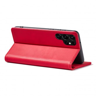 Magnet Fancy Case Case for Samsung Galaxy S22 Ultra Cover Card Wallet Card Stand Red
