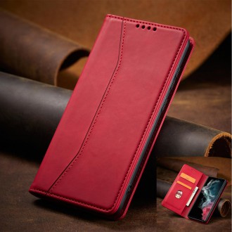 Magnet Fancy Case Case for Samsung Galaxy S22 Ultra Cover Card Wallet Card Stand Red