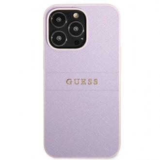 Guess GUHCP13LPSASBPU iPhone 13 Pro / 13 6,1&quot; fialová/fialová Saffiano Hot Stamp &amp; Metal Logo