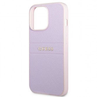 Guess GUHCP13LPSASBPU iPhone 13 Pro / 13 6,1&quot; fialová/fialová Saffiano Hot Stamp &amp; Metal Logo