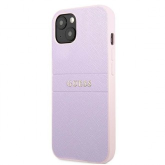 Guess GUHCP13MPSASBPU iPhone 13 6,1&quot; fialová/fialová Saffiano Hot Stamp &amp; Metal Logo