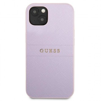Guess GUHCP13MPSASBPU iPhone 13 6,1&quot; fialová/fialová Saffiano Hot Stamp &amp; Metal Logo