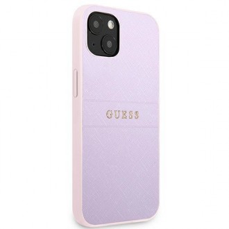 Guess GUHCP13MPSASBPU iPhone 13 6,1&quot; fialová/fialová Saffiano Hot Stamp &amp; Metal Logo
