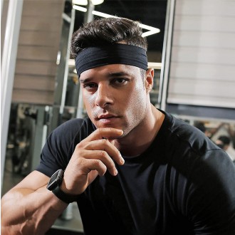 Elastic fabric headband for running fitness pink