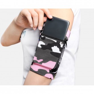 Fabric armband armband for running fitness stripes white / black