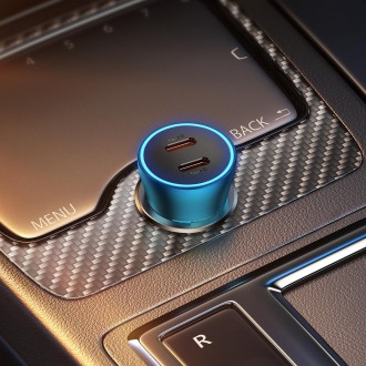 Baseus Golden Contactor Pro nabíječka do auta 2x USB-C 40W modrá (CGJP000003)