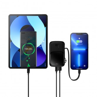 Powerbanka Baseus Qpow 10000mAh vestavěný Lightning kabel 20W Quick Charge SCP AFC FCP černá (PPQD020001)