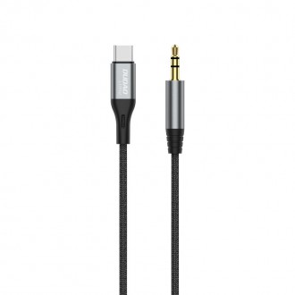 Dudao audio cable USB-C - mini jack 3.5mm 1m gray (L11PROT)