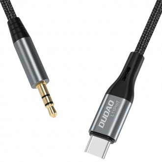 Dudao audio cable USB-C - mini jack 3.5mm 1m gray (L11PROT)