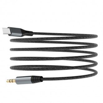 Dudao audio cable USB-C - mini jack 3.5mm 1m gray (L11PROT)