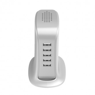 Charger 5x USB with built-in power cable EU white (A5EU)