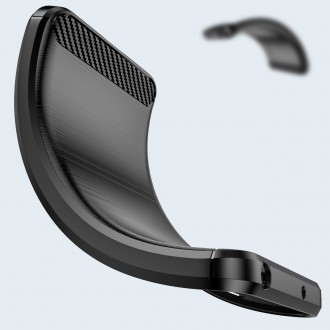 Carbon Case Flexible Cover Sleeve Motorola Moto G Play 2022 black