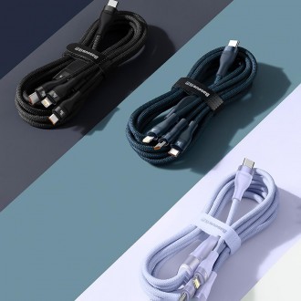 [RETURNED ITEM] Baseus Flash Series II USB Type C / USB Type A cable - USB Type C / Lightning / micro USB 100 W 1.5 m blue (CASS030203)