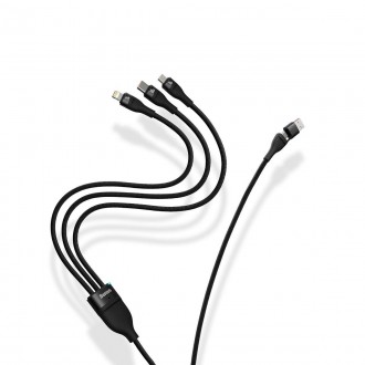 Kabel Baseus Flash Series II USB Typ C / USB Typ A - USB Typ C / Lightning / micro USB 100 W 1,2 m modrý (CASS030103)