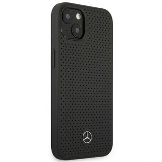 Mercedes MEHCP13MDELBK iPhone 13 6,1" czarny/black hardcase Leather Perforated