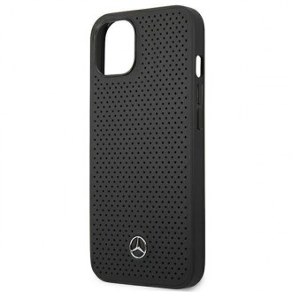 Mercedes MEHCP13MDELBK iPhone 13 6,1" czarny/black hardcase Leather Perforated