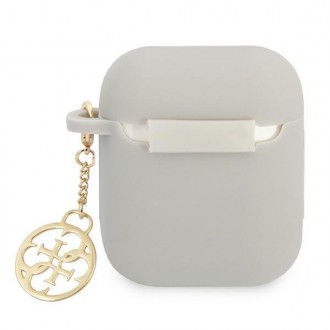 Guess GUA2LSC4EG kryt AirPods šedý/šedý Silicone Charm 4G Collection
