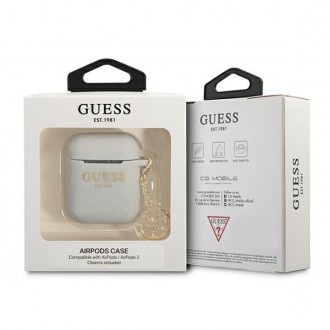 Guess GUA2LSC4EG kryt AirPods šedý/šedý Silicone Charm 4G Collection