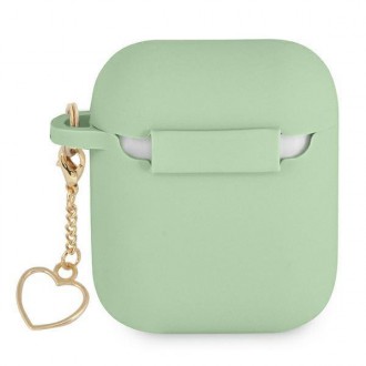 Guess GUA2LSCHSN kryt AirPods zelený/zelený Silicone Charm Heart Collection
