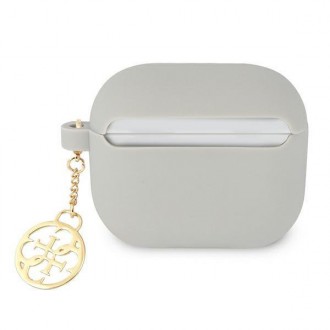 Guess GUA3LSC4EG kryt AirPods 3 šedý/šedý Silicon Charm 4G Collection