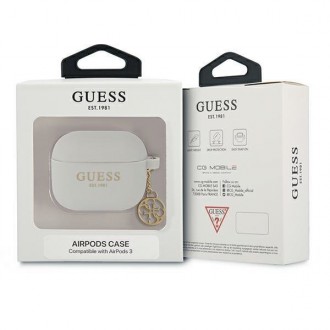 Guess GUA3LSC4EG kryt AirPods 3 šedý/šedý Silicon Charm 4G Collection