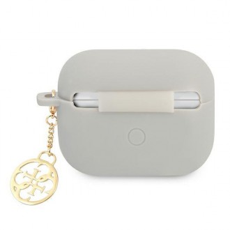 Guess GUAPLSC4EG kryt AirPods Pro šedý/šedý Silikonový Charm 4G Collection