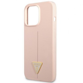 Guess GUHCP13LSLTGP iPhone 13 Pro / 13 6,1&quot; růžový/růžový pevný obal silikonový trojúhelník