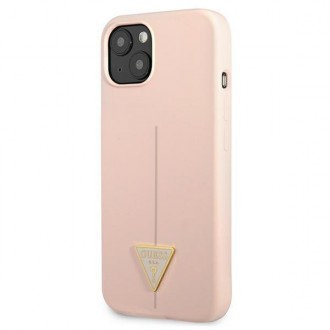 Guess GUHCP13MSLTGP iPhone 13 6,1&quot; růžový/růžový pevný obal silikonový trojúhelník