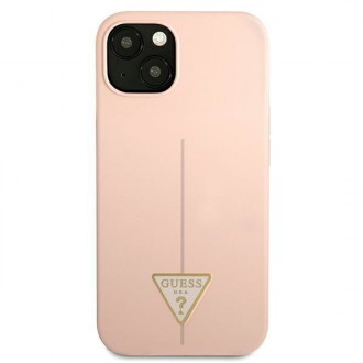 Guess GUHCP13MSLTGP iPhone 13 6,1&quot; růžový/růžový pevný obal silikonový trojúhelník