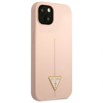 Guess GUHCP13MSLTGP iPhone 13 6,1&quot; růžový/růžový pevný obal silikonový trojúhelník