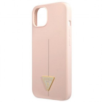 Guess GUHCP13MSLTGP iPhone 13 6,1&quot; růžový/růžový pevný obal silikonový trojúhelník