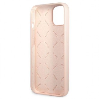 Guess GUHCP13MSLTGP iPhone 13 6,1&quot; růžový/růžový pevný obal silikonový trojúhelník