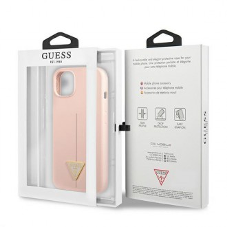 Guess GUHCP13MSLTGP iPhone 13 6,1&quot; růžový/růžový pevný obal silikonový trojúhelník