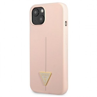 Guess GUHCP13SSLTGP iPhone 13 mini 5,4&quot; růžový/růžový pevný obal silikonový trojúhelník