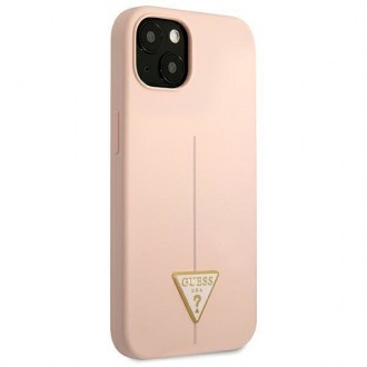 Guess GUHCP13SSLTGP iPhone 13 mini 5,4&quot; růžový/růžový pevný obal silikonový trojúhelník