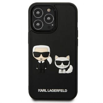 Karl Lagerfeld KLHCP13L3DRKCK iPhone 13 Pro / 13 6,1&quot; černo/černý pevný obal Karl&amp;Choupette Ikonik 3D