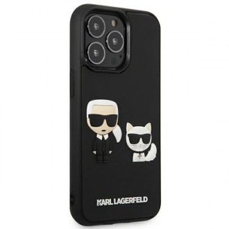 Karl Lagerfeld KLHCP13L3DRKCK iPhone 13 Pro / 13 6,1&quot; černo/černý pevný obal Karl&amp;Choupette Ikonik 3D