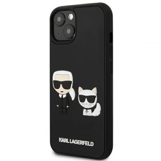 Karl Lagerfeld KLHCP13M3DRKCK iPhone 13 6,1&quot; černo/černý pevný obal Karl&amp;Choupette Ikonik 3D