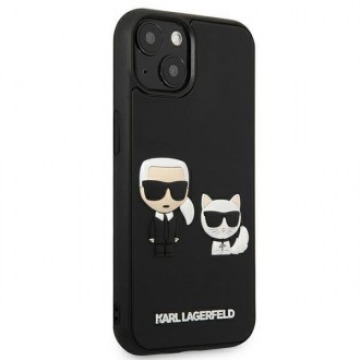 Karl Lagerfeld KLHCP13M3DRKCK iPhone 13 6,1&quot; černo/černý pevný obal Karl&amp;Choupette Ikonik 3D
