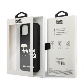 Karl Lagerfeld KLHCP13M3DRKCK iPhone 13 6,1&quot; černo/černý pevný obal Karl&amp;Choupette Ikonik 3D